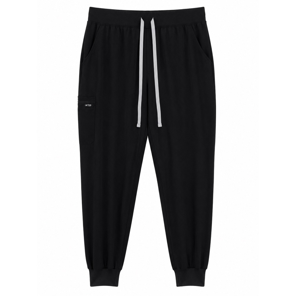 FIGS Women's 5XLP Black Jogger Scrub Pants Gray Drawstring Stretch Pockets